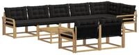 vidaXL Gartenlounge-Set Outdoor-Sofagarnitur 9 pcs Wei&szlig; und Schwarz 79 x 79 x...