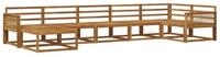 vidaXL Gartenlounge-Set Outdoor-Sofagarnitur 7 pcs Natur Massivholz, (7-tlg)