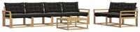 vidaXL Gartenlounge-Set Outdoor-Sofagarnitur 7 pcs Wei&szlig; und Schwarz 79 x 79 x...