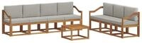 vidaXL Gartenlounge-Set Outdoor-Sofagarnitur mit Kissen 8 pcs Nat&uuml;rlich und