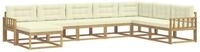 vidaXL Gartenlounge-Set Outdoor-Sofagarnitur 8 pcs Wei&szlig; und Creme, (8-tlg)