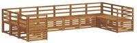 vidaXL Gartenlounge-Set Ecksofa Set 10 pcs Natur, (10-tlg)