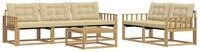 vidaXL Gartenlounge-Set Outdoor-Sofagarnitur 6 pcs Wei&szlig; und Beige 79 x 79 x 37...