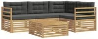 vidaXL Gartenlounge-Set Outdoor-Sofagarnitur mit Kissen 5 pcs, (5-tlg)