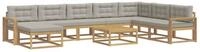vidaXL Gartenlounge-Set Outdoor-Sofagarnitur 9 pcs Wei&szlig; und Hellgrau, (9-tlg)