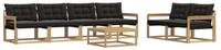 vidaXL Gartenlounge-Set Outdoor-Sofagarnitur 7 pcs Wei&szlig; und Schwarz 79 x 79 x...