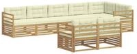 vidaXL Gartenlounge-Set Outdoor-Sofagarnitur mit Kissen 8 pcs Wei&szlig; und Creme