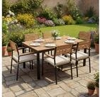 Juskys Gartenlounge-Set Rhodos, (Set, 7-tlg., Sitzgruppe), mit Tisch, 6...