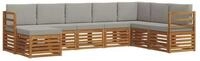 vidaXL Gartenlounge-Set Outdoor-Sofagarnitur mit Kissen 8 pcs Nat&uuml;rlich und