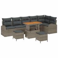 vidaXL Loungesofa Garten-Sofa-Set mit Kissen mit Speicher mit Kissen 9 pcs...