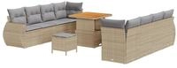 vidaXL Gartenlounge-Set Gartensofa-set mit Kissen mit Speicher 11 pcs Beige