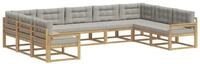 vidaXL Gartenlounge-Set Outdoor-Sofagarnitur mit Kissen 9 pcs Wei&szlig; und...