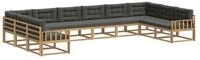 vidaXL Gartenlounge-Set Outdoor-Sofagarnitur mit Kissen 10 pcs Wei&szlig; und...