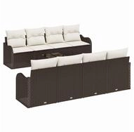 vidaXL Loungesofa Gartensofa-set Braun 55 x 55 x 37 cm Poly-Rattan, 9 Teile