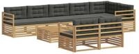 vidaXL Gartenlounge-Set Outdoor-Sofagarnitur mit Kissen 9 pcs Wei&szlig; und...