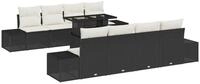 vidaXL Loungesofa Gartensofa-set mit Kissen mit Speicher 9 pcs Schwarz und...
