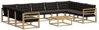 vidaXL Gartenlounge-Set Outdoor-Sofagarnitur mit Kissen 10 pcs Wei&szlig; und...
