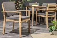 riess-ambiente Gartenstuhl KOPENHAGEN natur anthrazit&ndash; Akazie, Niedriglehner,