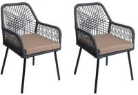 PROREGAL&reg; Gartenstuhl HxBxT 81x54x62cm Aluminium Seilgeflecht