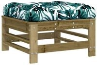 vidaXL Hocker, Gartenhocker mit Kissen Kiefernholz Impr&auml;gniert