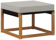 vidaXL Sofaelement Outdoor-Fu&szlig;hocker Massivholz und Textilene Stoff Natur (1...
