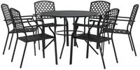 vidaXL Gartenlounge-Set Gartenstuhl-Set 7-tlg. Stapelbar Pulverbeschichteter...