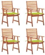 vidaXL Gartenstuhl Garten-Essst&uuml;hle 4 Stk. mit Kissen Massivholz (4 St)
