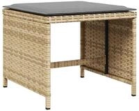 vidaXL Hocker Gartenhocker Kissen 4Stk. Beigemischung 41x41x36 cm Poly Rattan...