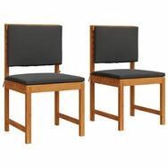 vidaXL Sofaelement Gartenstuhl mit Kissen 2 pcs Braun Massivholz (2 St)