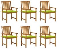 vidaXL Gartenstuhl Gartenst&uuml;hle mit Kissen 6 Stk. Massivholz (6 St)