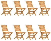 vidaXL Gartenstuhl, Outdoor St&uuml;hle 8 Stk. Klappbar 47x63x90 cm Massivholz Teak