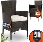 Casaria Gartenstuhl (2 St), Polyrattan 2er Set Stapelbar 7cm Auflagen 160kg