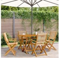 vidaXL Gartenstuhl, Gartenst&uuml;hle 4 Stk. Klappbar Beige Massivholz Akazie
