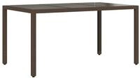 vidaXL Gartentisch Gartentisch mit Glasplatte Braun 150x90x75 cm Poly Rattan...