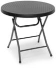 relaxdays Klapptisch Gartentisch klappbar BASTIAN, Schwarz, Rund