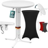 Casaria Stehtisch, Klappbar mit Husse Schwarz 70cm Hochtisch Rund Partytisch...