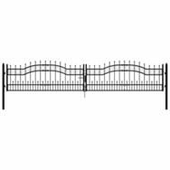 vidaXL Gartentor Gartentor KAMPEN mit Speerspitze Schwarz 394,5 x 78 cm Stahl