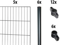 GARDEN 'N' MORE Einstabmattenzaun mit Rundpfosten, (Set), 5 Elemente f&uuml;r 10 m,...