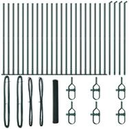 vidaXL Gartenzaun Geschwei&szlig;ter Drahtzaun mit Betonfundament 50 x 1,2 m (B x H),