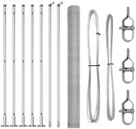 vidaXL Gartenzaun Geschwei&szlig;ter Drahtzaun mit Betonfundament 10 x 1,6 m (B x H),