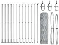 vidaXL Gartenzaun Geschwei&szlig;ter Drahtzaun mit Betonfundament 25 x 0,4 m (B x H),