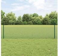 vidaXL Zaun, Zaun mit Pfosten Gr&uuml;n 0,5 x 25 m Stahl