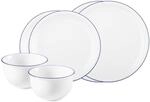 Geschirr-Set SELTMANN WEIDEN "Basic-Set Compact Blaurand 6er Set wei&szlig;-blau",...