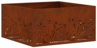 vidaXL Feuerstelle Feuerstelle Braun 60 x 60 x 30 cm Wetterfeststahl, (1-St)