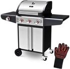 deluxe4home Gasgrill BBQ Grillwagen mit Deckel I 3+1 Seitenbrenner XXL Grill mit