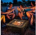 Outsunny Feuerschale mit Funkenschutz, Grillrost, Eisk&uuml;bel, (3-in-1...