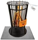Lemodo Feuerkorb mit Grillgitter, Robuste Feuerschale H: 68cm mit Funkenschutz,