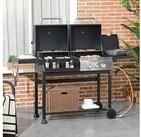 Outsunny Gasgrill Grillwagen mit 2+1 Brenner, Thermometer, 3kW BBQ Grill,