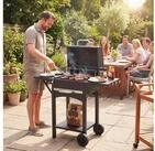 Outsunny Holzkohlegrill mit 2 Seitentischen, Gro&szlig;e Grillfl&auml;che, Grillrost,