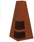 vidaXL Feuerstelle Feuerstelle Braun 50 x 50 x 100 cm Wetterfeststahl, (1-St)